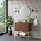 James Martin Vanities 35.4'' Single Vanity, Mid-Century Walnut, Champagne Brass Base w/ Glossy White Composite Stone Top 805-V35.4-W-CB-GW - alternate 2